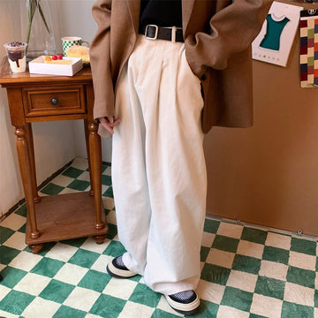 Green Corduroy Pants Men Vintage Harajuku Japanese Retro Streetwear White Trousers Male Men's Casual Loose Fashion aidase-shop